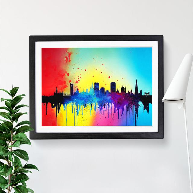 Vibrant London Skyline Vol.2 Abstract - Picture Frame Painting 17 Stories Frame Colour: Black, Size: 34cm H x 46cm W x 2cm D on Productcaster.