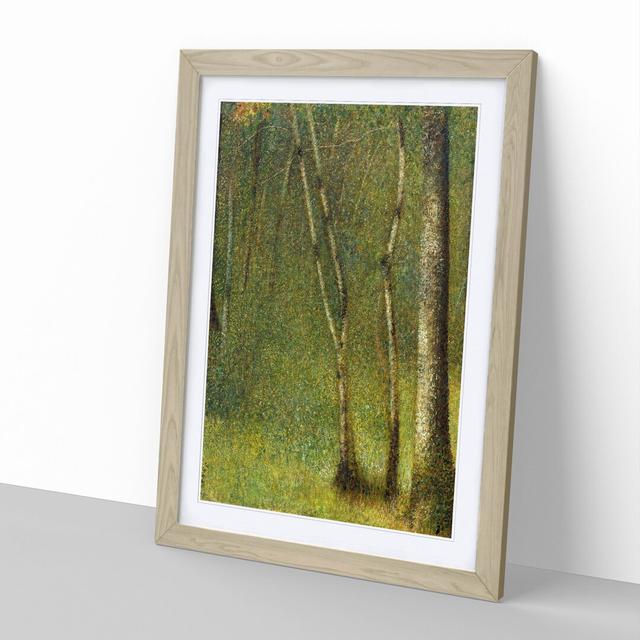 The Forest at Pontaubert by Georges Seurat - Picture Frame Painting on MDF East Urban Home Size: 36cm H x 27cm W x 2cm D, Frame Option: Oak on Productcaster.