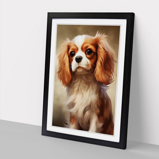 Cavalier King Charles Spaniel Informel No.2 - Single Picture Frame Art Prints on Wood Marlow Home Co. Size: 34cm H x 25cm W x 2cm D, Format: Black on Productcaster.