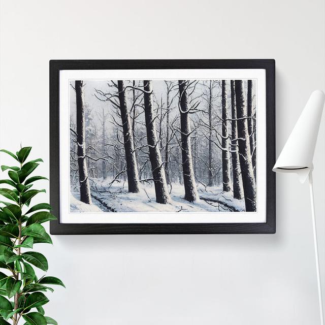 Majestic Winter Forest - Picture Frame Graphic Art Alpen Home Size: 46cm H x 64cm W x 2cm D, Frame Colour: Black on Productcaster.