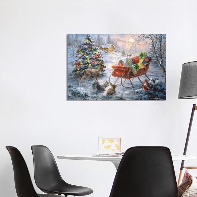 Baidland Tis The Night Before Xmas - Wrapped Canvas Print Union Rustic Format: Brown Framed, Size: 66.04cm H x 101.6cm W x 3.81cm D on Productcaster.