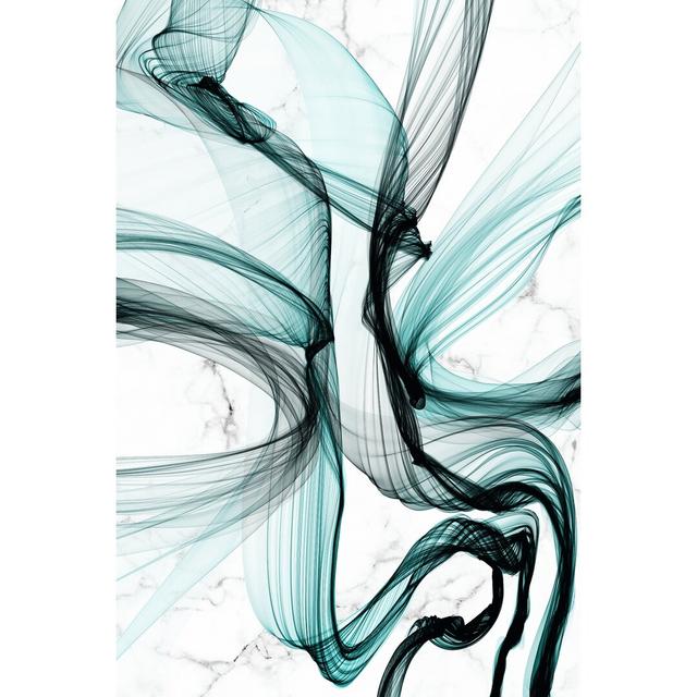 Teal Ribbons VII by Irena Orlov - Wrapped Canvas Print Metro Lane Size: 46cm H x 30cm W on Productcaster.