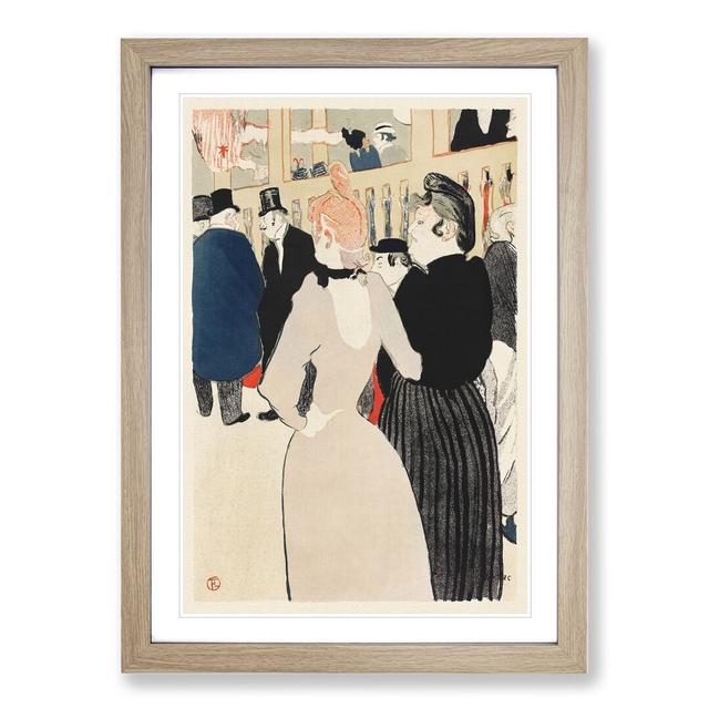 La Goulue and Her Sister Vol.2 by Henri De Toulouse-Lautrec - Picture Frame Painting East Urban Home Frame Option: Oak Framed, Size: 48cm H x 36cm W x on Productcaster.