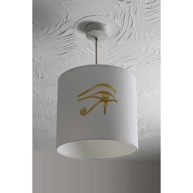 Eye of Horus Cotton Drum Lamp Shade Bloomsbury Market Size: 22cm H x 25cm W x 25cm D on Productcaster.