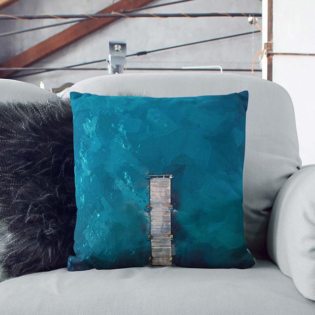 Boat Jetty In Marco Island In Abstract Square Throw Cushion East Urban Home Size: 40cm H x 40cm W x 15cm D, Backing Colour: White on Productcaster.