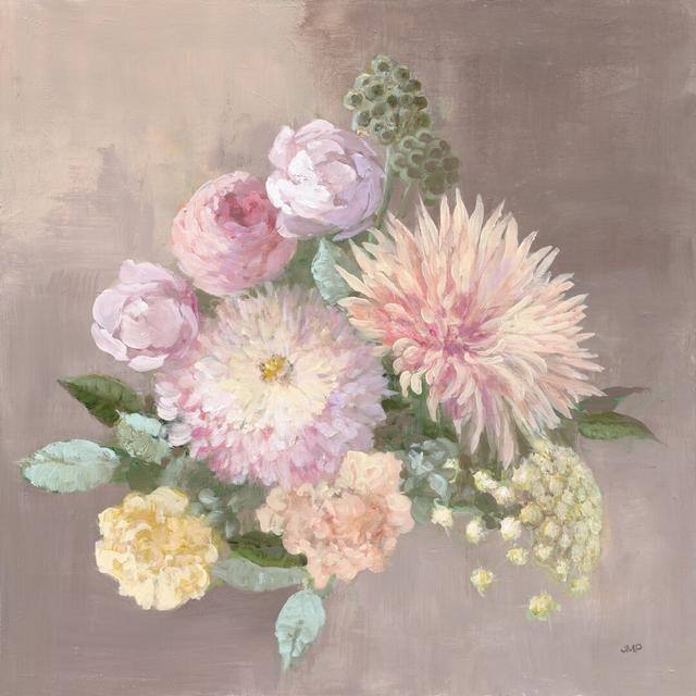 Pale Floral Spray I by Julia Purinton - Wrapped Canvas Painting Print August Grove Size: 30cm H x 30cm W x 3.8cm D on Productcaster.