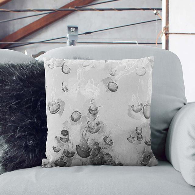 Cluster of Jellyfish Cushion with Filling East Urban Home Size: 55cm H x 55cm W x 20cm D, Backing Colour: Stone on Productcaster.