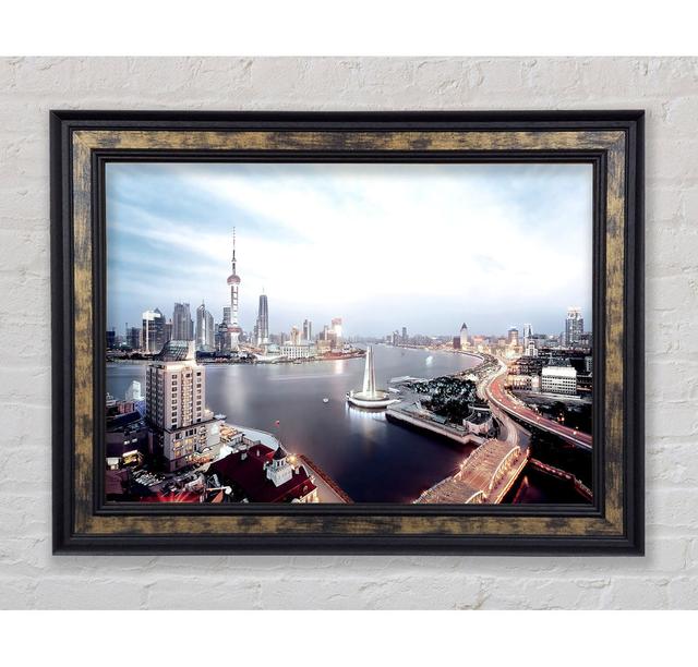 Shanghai Skyline - Print Bright Star Size: 21cm H x 42cm W x 8cm D on Productcaster.