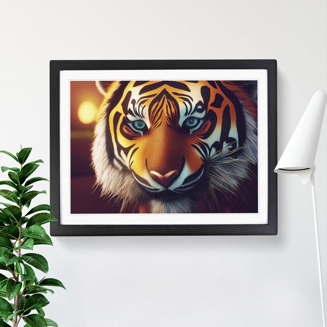 Bold Tiger - Picture Frame Graphic Art 17 Stories Frame Colour: Black Framed, Size: 34cm H x 46cm W x 2cm D on Productcaster.