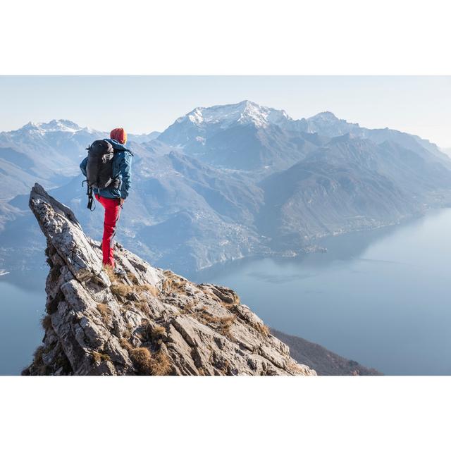 Mountaineer On The Top by Deimagine - No Frame Print on Canvas Alpen Home Size: 20cm H x 30cm W on Productcaster.