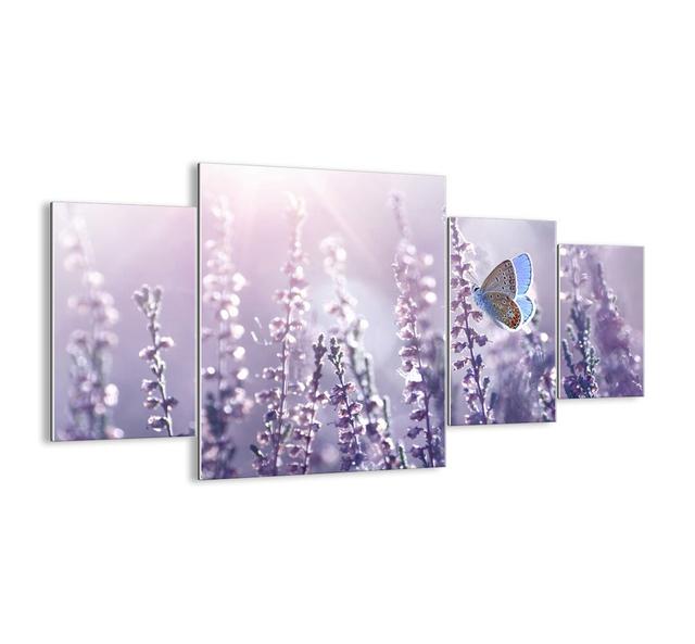 Butterfly Kiss - 4 Piece Unframed Photograph Print Set on Glass Latitude Run Size: 90cm H x 160cm W x 1.8cm D on Productcaster.