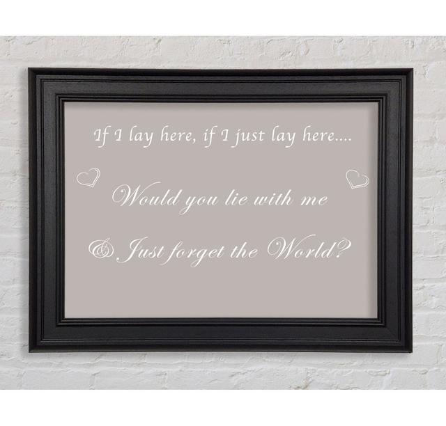 Music Quote If I Lay Here If I Just Snow Patrol Framed Print Happy Larry Size: 59.7cm H x 84.1cm W x 8cm D, Colour: Beige on Productcaster.