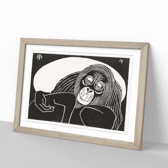 Orangutan by Samuel De Mesquita - Picture Frame Painting East Urban Home Size: 36cm H x 48cm W x 2cm D, Frame Option: Oak Framed on Productcaster.