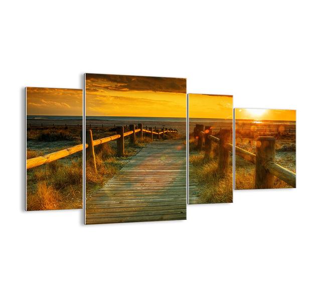 Bathed in Old Gold - 4 Piece Unframed Photograph Print Set on Glass Union Rustic Size: 70cm H x 120cm W x 1.8cm D on Productcaster.