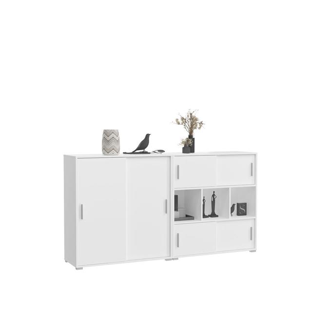 Keirya 6 -Door 4 -Shelf Storage Cabinet 17 Stories on Productcaster.