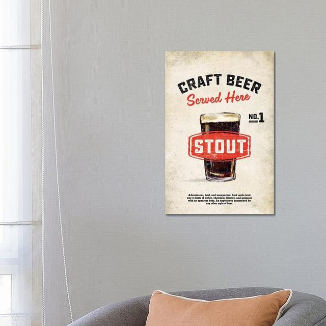 Craft Beer Stout Vintage Sign - Wrapped Canvas Print Wayfair Samples Size: 66.04cm H x 45.72cm W x 1.91cm D on Productcaster.