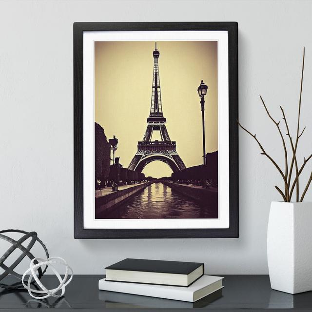 XV1022-4710X Towards The Eiffel Tower - Print Fairmont Park Matte Colour: White, Format: Black Framed Paper, Size: 66cm H x 48cm W on Productcaster.