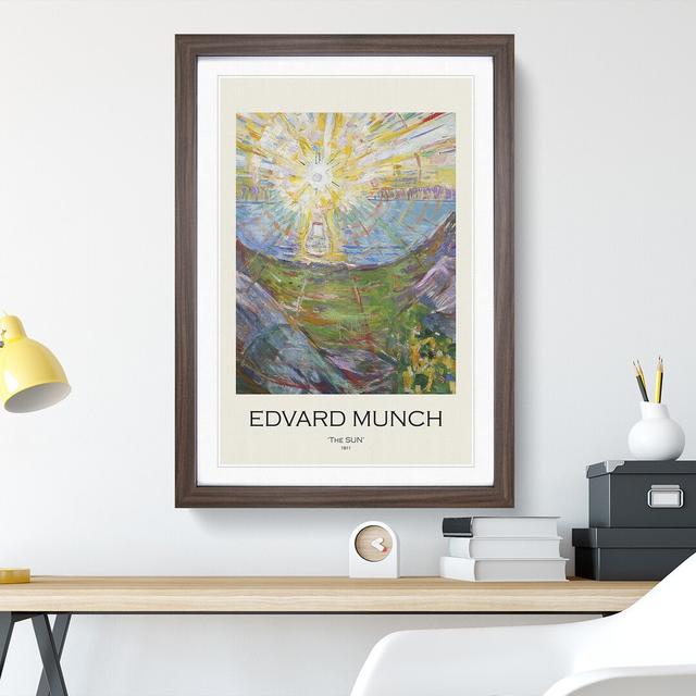 The Sun by Edvard Munch - Picture Frame Painting East Urban Home Frame Option: Walnut Framed, Size: 48cm H x 36cm W x 2cm D on Productcaster.