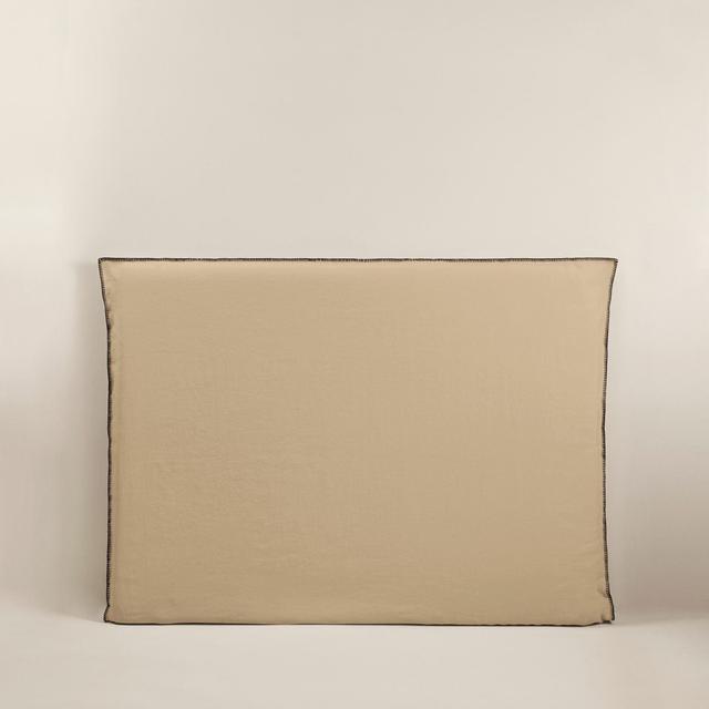 Nino Linen 100% Zip Headboard Cover Madura Colour: Beige, Size: 134cm H x 150cm W on Productcaster.