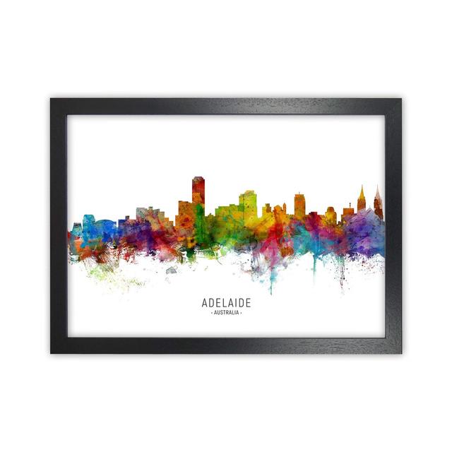 Adelaide Australia Skyline by Michael Tompsett - Print Latitude Run Format: Black Framed, Size: 34cm H x 46cm W x 3cm D on Productcaster.