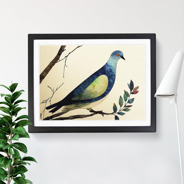 Dove Bird in Watercolour Vol.7 - Picture Frame Graphic Art Ophelia & Co. Frame Colour: Black Framed, Size: 34cm H x 46cm W x 2cm D on Productcaster.