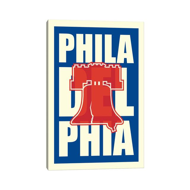 Philadelphia Typography Liberty Bell by Benton Park Prints - Print on Canvas Corrigan Studio Size: 101.6cm H x 66.04cm W x 3.81cm D, Format: Wrapped C on Productcaster.