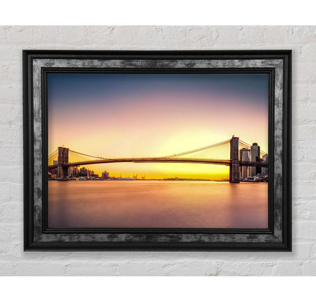 NYC Bridge On The Sunrise - Einzelne Bilderrahmen Kunstdrucke Bright Star Größe: 42 cm H x 59,7 cm B x 8 cm T on Productcaster.