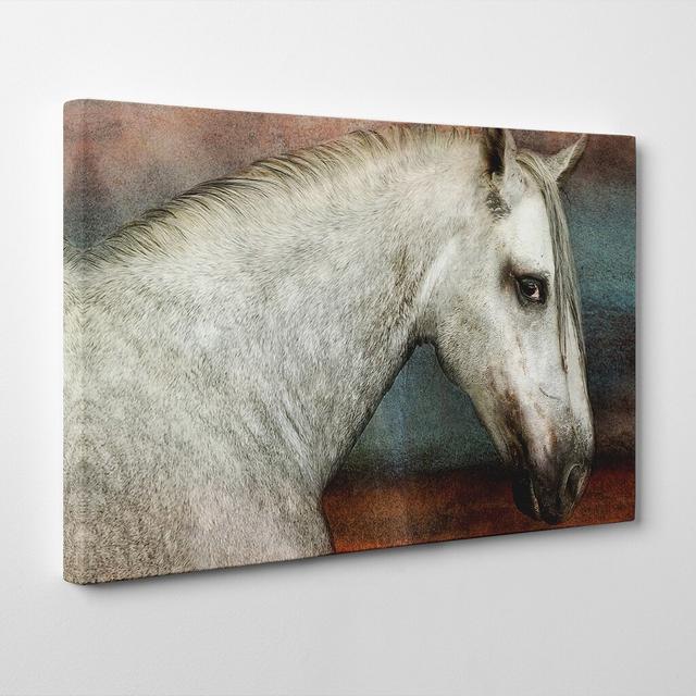 White Horse Painting Print on Canvas East Urban Home Size: 35cm H x 50cm W x 3 cm D on Productcaster.