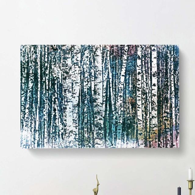 A Birch Tree Forest In Abstract - Wrapped Canvas Print East Urban Home Size: 40cm H x 60cm W x 3cm D on Productcaster.