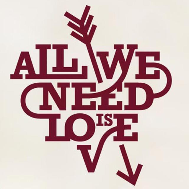 All We Need Is Love Heart And Arrow Wall Sticker 17 Stories Colour: Blue on Productcaster.