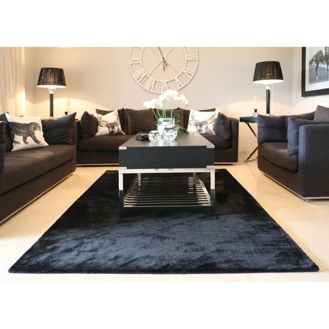 Dunnigan Hand Looped Black Rug Marlow Home Co. Rug Size: Rectangle 80 x 150cm on Productcaster.