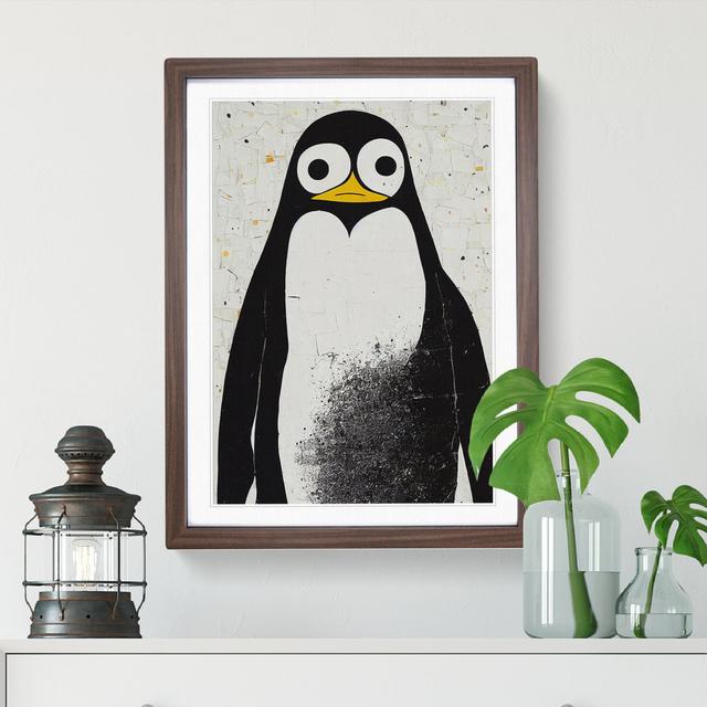 Painted Penguin No.1 - Wrapped Canvas Graphic Art House of Hampton Format: Walnut, Size: 64cm H x 46cm W x 2cm D on Productcaster.