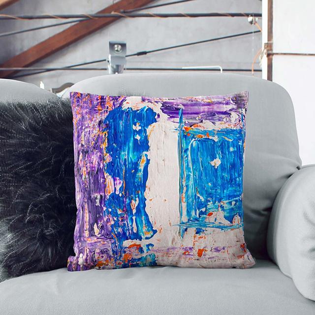 Abstract Art Painting Vol.52 by S.Johnson Cushion with Filling East Urban Home Size: 55 x 55 cm on Productcaster.