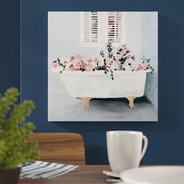 'Floral Tub Square' Graphic Art Print on Wrapped Canvas Oliver Gal Size: 109cm H x 109cm W on Productcaster.