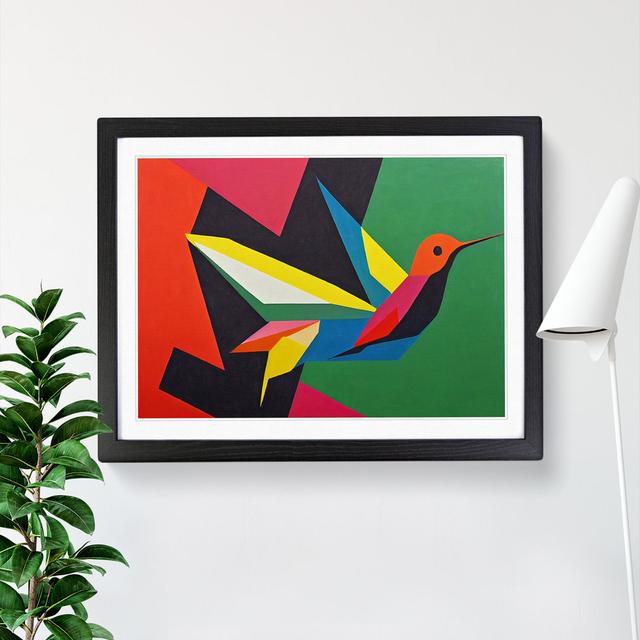 Hummingbird in Abstract Vol.1 - Picture Frame Graphic Art ClassicLiving Frame Colour: Black Framed, Size: 46cm H x 64cm W x 2cm D on Productcaster.