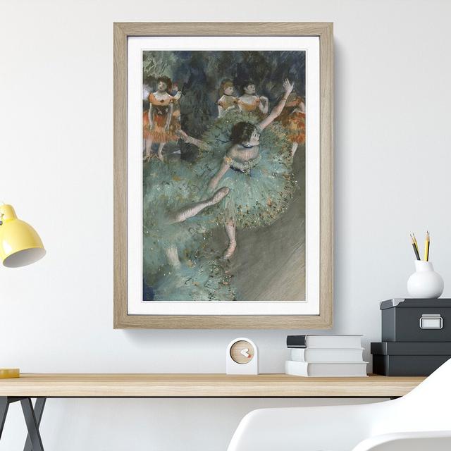 Green Ballet Ballerina Dancers by Edgar Degas - Picture Frame Painting East Urban Home Size: 36cm H x 27cm W x 2cm D, Frame Option: Oak Framed on Productcaster.