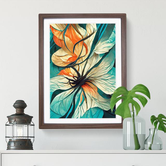 Beautiful Abstract Floral No.1 Marlow Home Co. Format: Walnut Framed Paper, Matte Colour: White, Size: 46cm H x 34cm W x 2cm D on Productcaster.