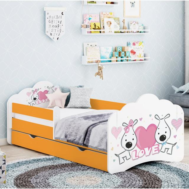 Rolph Cot Bed / Toddler Bed Frame with Drawers Harriet Bee Colour (Bed Frame): Orange on Productcaster.