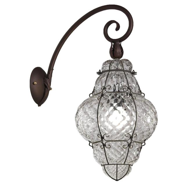 1-Light Armed Sconce Siru Shade Colour: Clear on Productcaster.