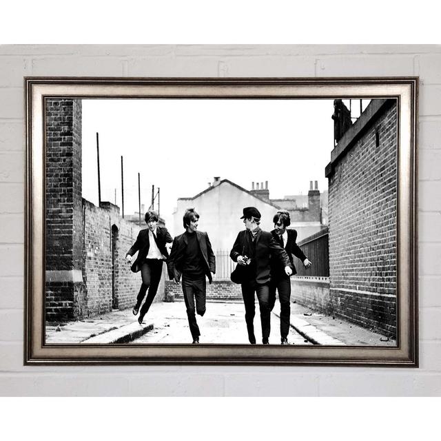 The Beatles Running - Single Picture Frame Art Prints Rosalind Wheeler Size: 84.1cm H x 118.9cm W x 1.5cm D on Productcaster.