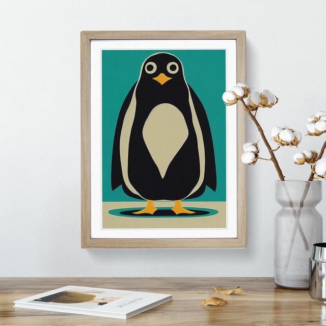 Penguin Abstract Art No.8 House of Hampton Matte Colour: No Matte, Size: 34cm H x 25cm W, Format: Oak Frame on Productcaster.