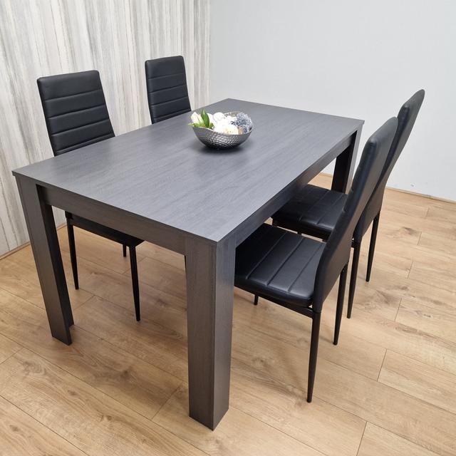 Mickelena 4 - Person Dining Set 17 Stories Size: 75"H x 117"L x 77"W on Productcaster.