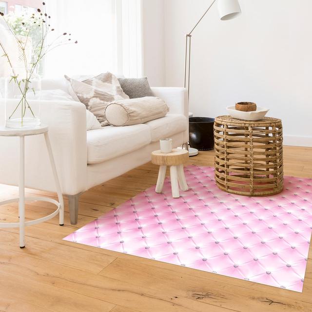 Diamond Pink Luxury Vinyl Rug East Urban Home Rug Size: Square 140cm on Productcaster.