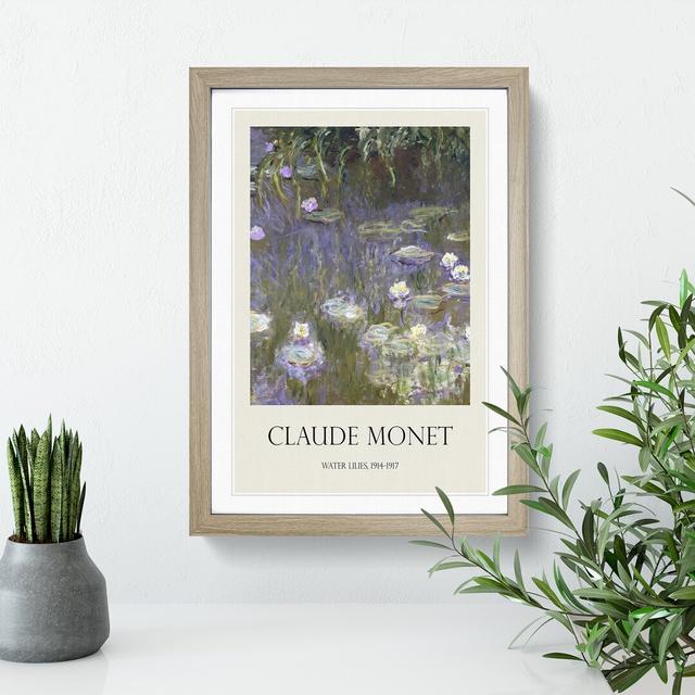 Water Lilies Lily Pond Vol.25 by Claude Monet - Picture Frame Art Prints East Urban Home Frame Option: Oak Framed, Size: 48cm H x 36cm W x 2cm D on Productcaster.