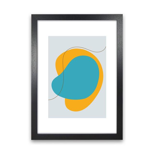 Mita Teal Bold Abstract N22 by Pixy Paper - Print George Oliver Size: 84cm H x 59.4cm W x 3cm D, Format: Black Framed on Productcaster.