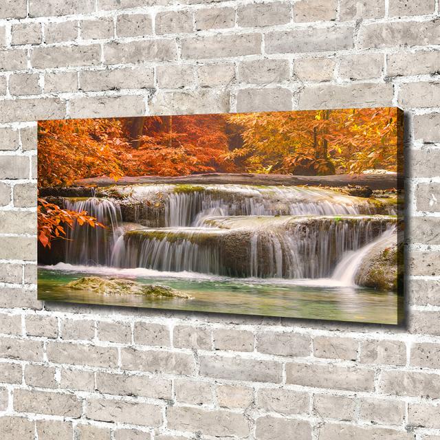 Waterfall in Autumn - Wrapped Canvas Art Prints Union Rustic on Productcaster.