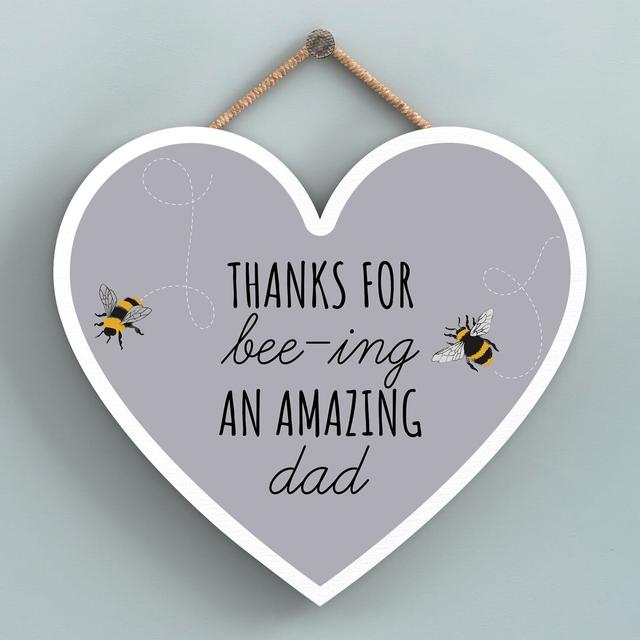 Bee Thanks For Bee-ing Dad Wall Décor Happy Larry Size: 16cm H x 17cm W x 0.9cm D on Productcaster.