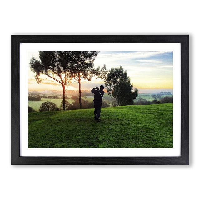 'Golf Landscape' Framed Photographic Print East Urban Home Frame Colour: Black on Productcaster.