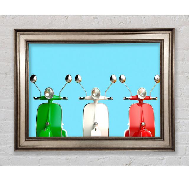 Three Vespas Italy - Print Bright Star Size: 59.7cm H x 84.1cm W x 8cm D on Productcaster.