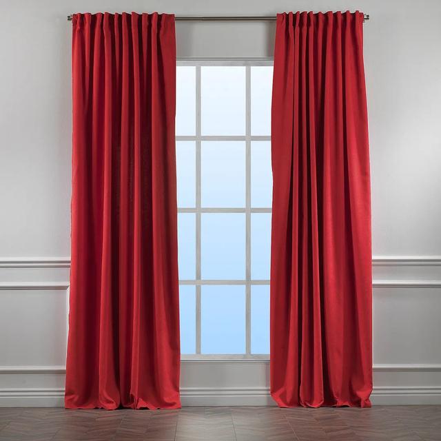 Extra Long & Extra Wide Decorative Curtain Single Panel Lilijan Home & Curtain Colour: Red, Panel Size: 280cm W x 375cm L on Productcaster.